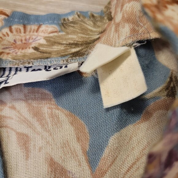 Vtg Trolley Car Floral High-Waisted Dress With Button Detail Boho Hippie READ - Picture 7 of 10